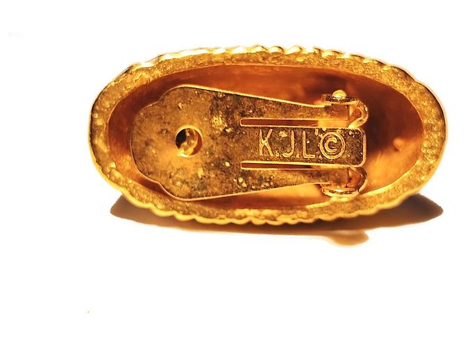 Orecchini a clip Kenneth Jay Lane KJL dorati scanalati D'oro - vista 8
