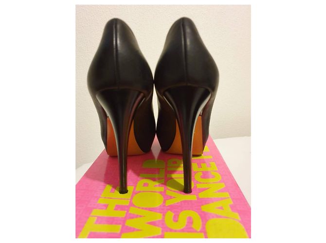 Giuseppe Zanotti Décolleté aperte in pelle nera Nero - vista 4