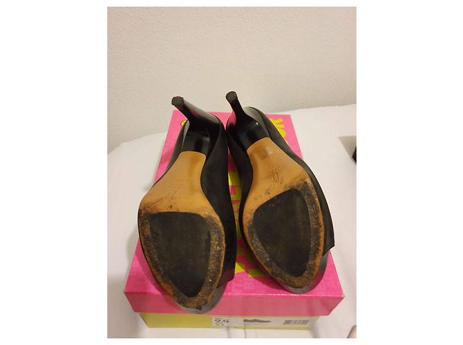 Giuseppe Zanotti Décolleté aperte in pelle nera Nero - vista 6