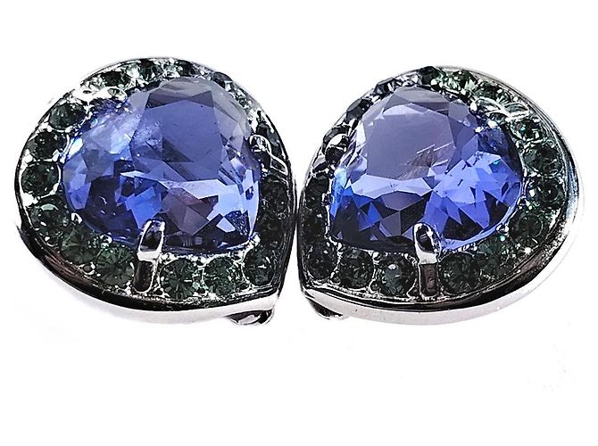 Orecchini Swarovski Swan cristallo blu Argento - vista 2