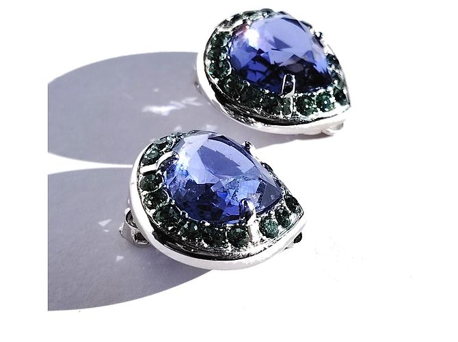 Orecchini Swarovski Swan cristallo blu Argento - vista 3