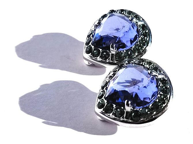 Orecchini Swarovski Swan cristallo blu Argento - vista 4