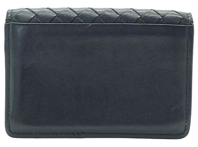 Bottega Veneta Tarjetero de cuero Intrecciato azul - vista 2