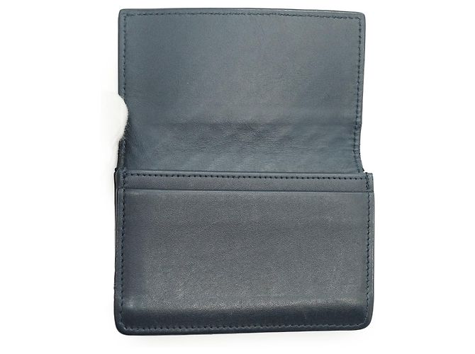Bottega Veneta Tarjetero de cuero Intrecciato azul - vista 3