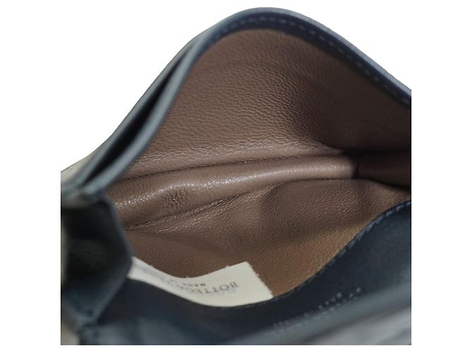 Bottega Veneta Tarjetero de cuero Intrecciato azul - vista 4