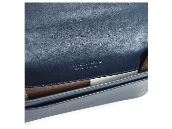 Bottega Veneta Tarjetero de cuero Intrecciato azul - vista 5