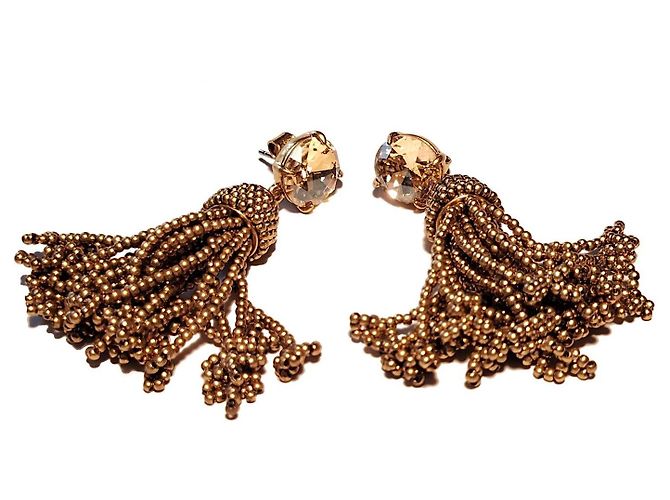 J.Crew Orecchini pendenti con nappa dorati D'oro - vista 2