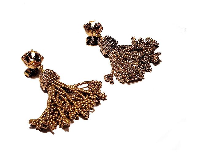 J.Crew Orecchini pendenti con nappa dorati D'oro - vista 3