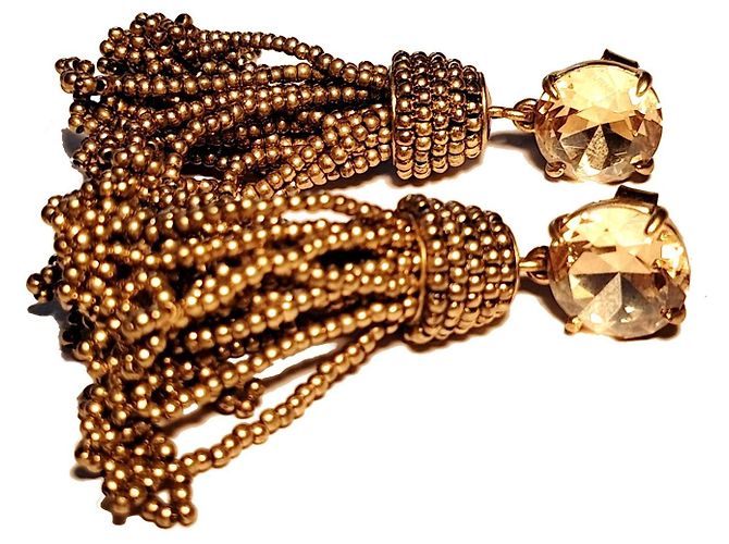 J.Crew Orecchini pendenti con nappa dorati D'oro - vista 4
