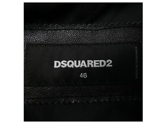Autre Marque Chaqueta de cuero Riders Dsquared2 S74AM0956 Negro - vista 4