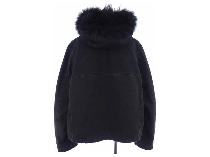 Chaqueta de mezclilla de piel de mapache Louis Vuitton Negro - vista 2