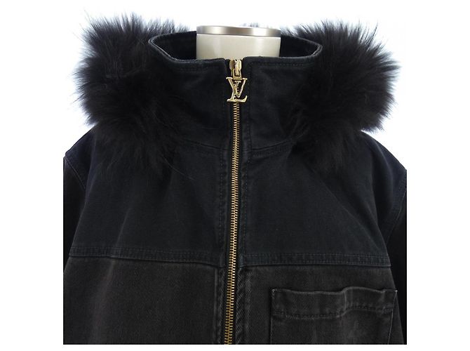 Chaqueta de mezclilla de piel de mapache Louis Vuitton Negro - vista 5