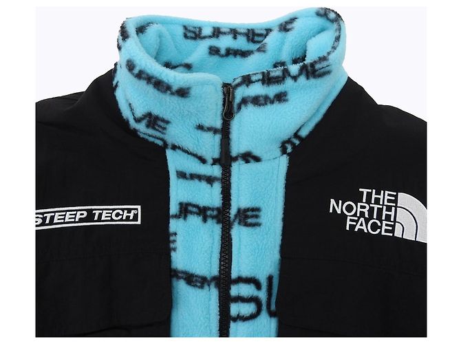 Supreme THE NORTH FACE Fleece-Jacke mit All-over-Logo Schwarz Blau - Ansicht 3