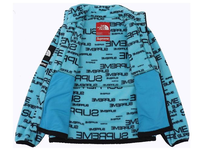 Supreme THE NORTH FACE Fleece-Jacke mit All-over-Logo Schwarz Blau - Ansicht 4