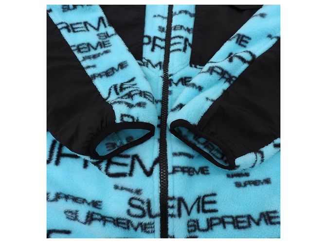 Supreme THE NORTH FACE Fleece-Jacke mit All-over-Logo Schwarz Blau - Ansicht 5