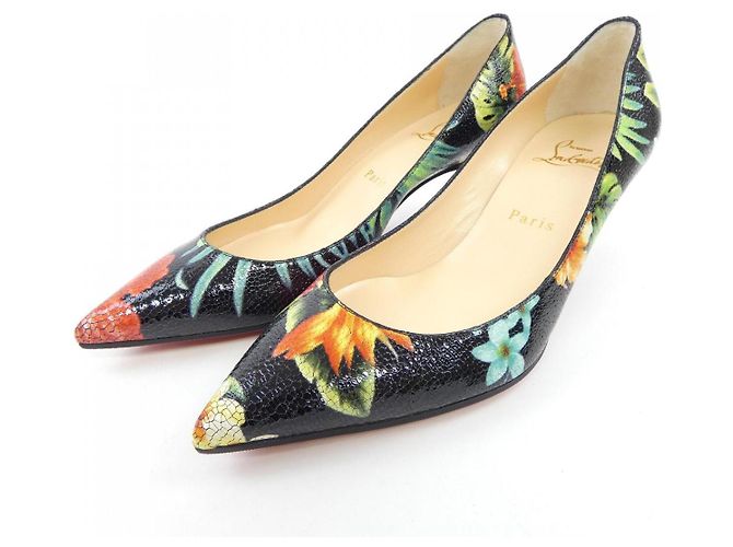 Décolleté Christian Louboutin Nero Rosso Verde - vista 3