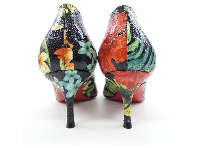 Décolleté Christian Louboutin Nero Rosso Verde - vista 5