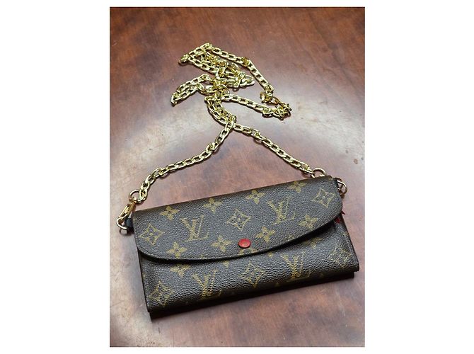 Cartera Louis Vuitton Monogram con Cadena Castaño Monograma - vista 12