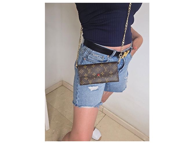 Cartera Louis Vuitton Monogram con Cadena Castaño Monograma - vista 2