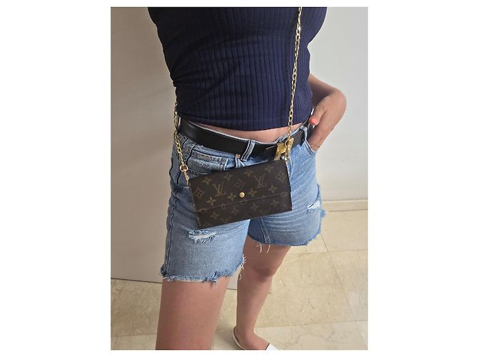 Pochette Félicie Louis Vuitton Cartera Pochette Felicie Monogram Castaño - vista 2