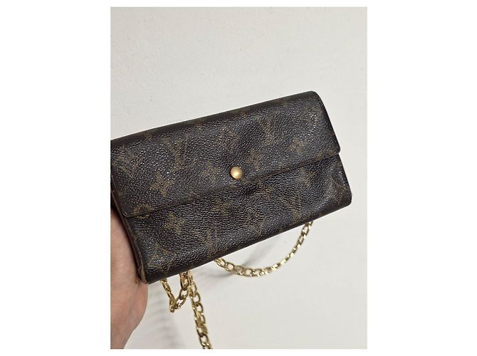 Pochette Félicie Louis Vuitton Cartera Pochette Felicie Monogram Castaño - vista 3