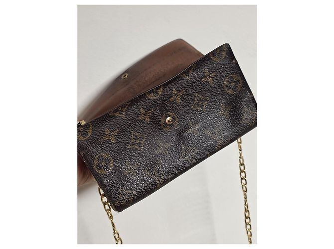 Pochette Félicie Louis Vuitton Cartera Pochette Felicie Monogram Castaño - vista 6