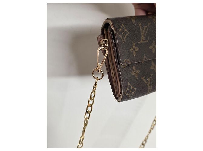 Pochette Félicie Louis Vuitton Cartera Pochette Felicie Monogram Castaño - vista 8