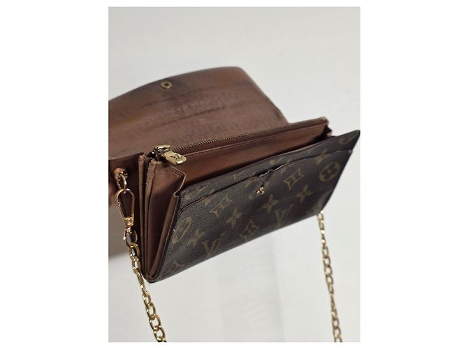 Pochette Félicie Louis Vuitton Cartera Pochette Felicie Monogram Castaño - vista 9