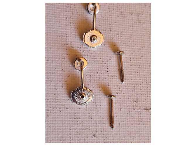 Autre Marque Guérin 18K Gold and Diamond Stud Earrings Silvery - view 4