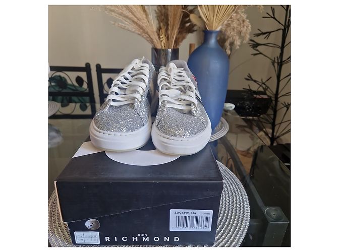 John Richmond Sneaker Silber Pailletten Rot Mehrfarben - Ansicht 2