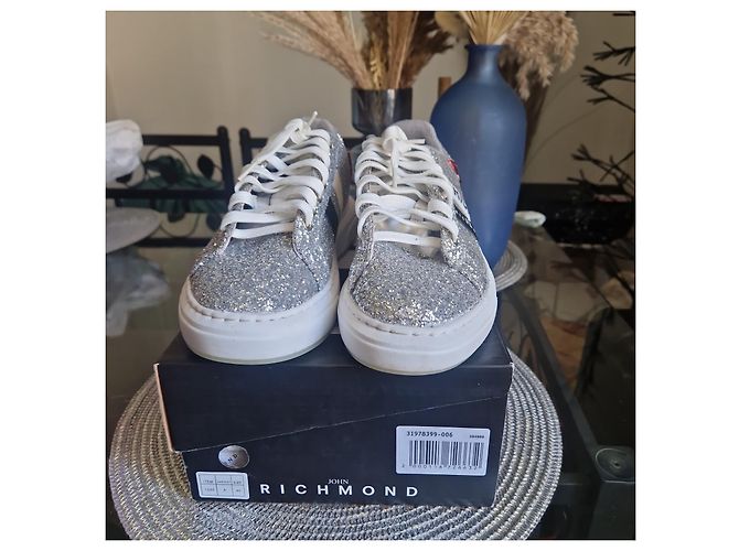 John Richmond Sneaker Silber Pailletten Rot Mehrfarben - Ansicht 3