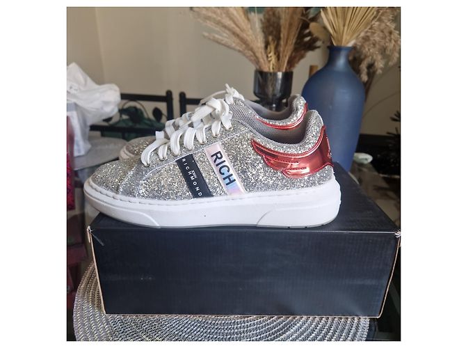 John Richmond Sneaker Silber Pailletten Rot Mehrfarben - Ansicht 4