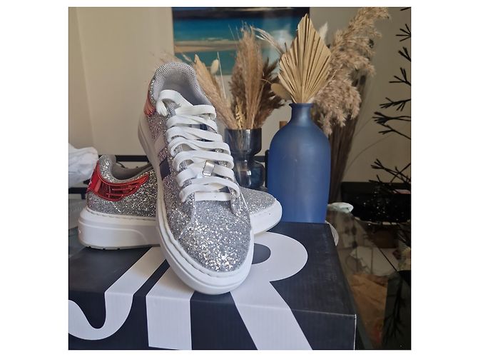 John Richmond Sneaker Silber Pailletten Rot Mehrfarben - Ansicht 7