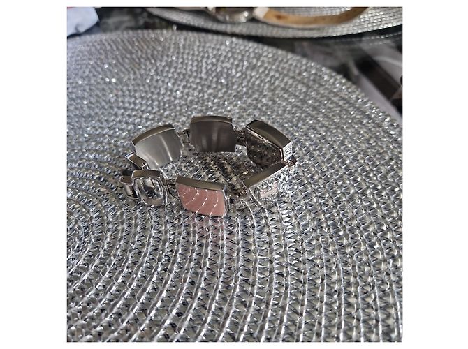 Just Cavalli Juicy Couture silberfarbene Metalluhr mit rosa quadratischen Gliedern - Ansicht 7