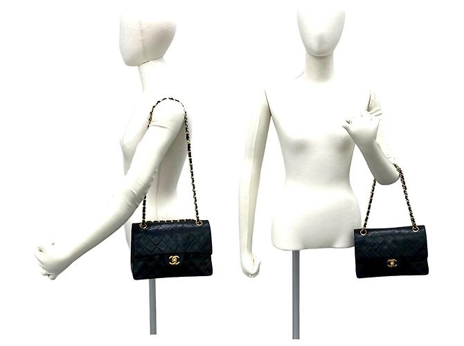 Borsa a Spalla Chanel Matelassé Coco Mark Double Flap Nero - vista 2