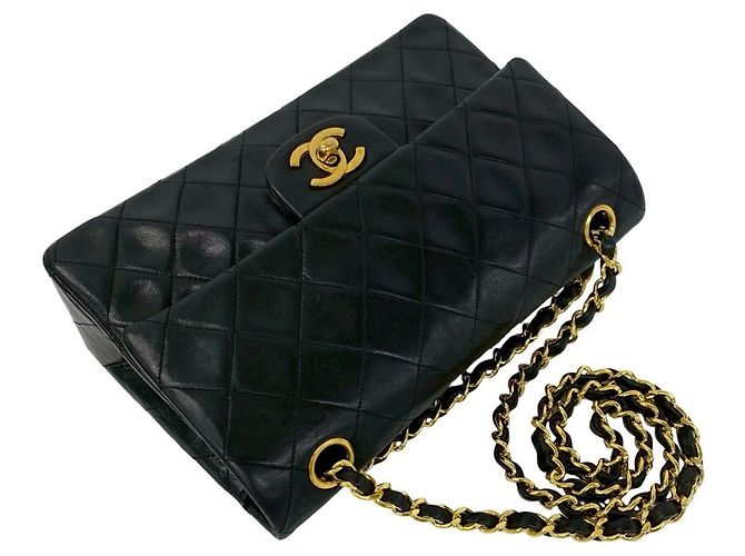 Borsa a Spalla Chanel Matelassé Coco Mark Double Flap Nero - vista 4