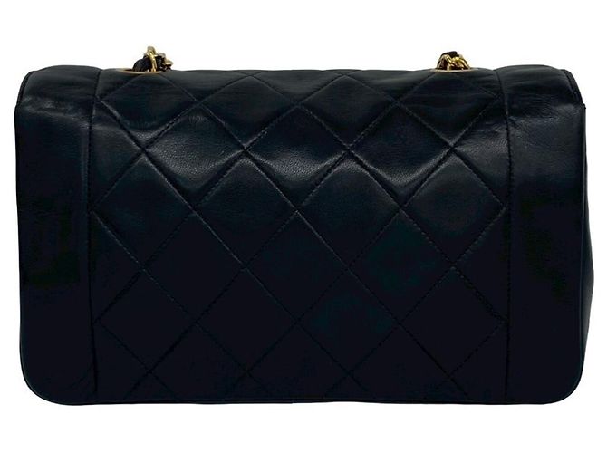 CHANEL Diana Coco Mark Borsa a tracolla in agnello con catena Nero - vista 3