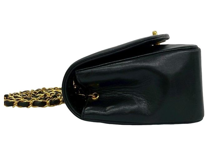 CHANEL Diana Coco Mark Borsa a tracolla in agnello con catena Nero - vista 5