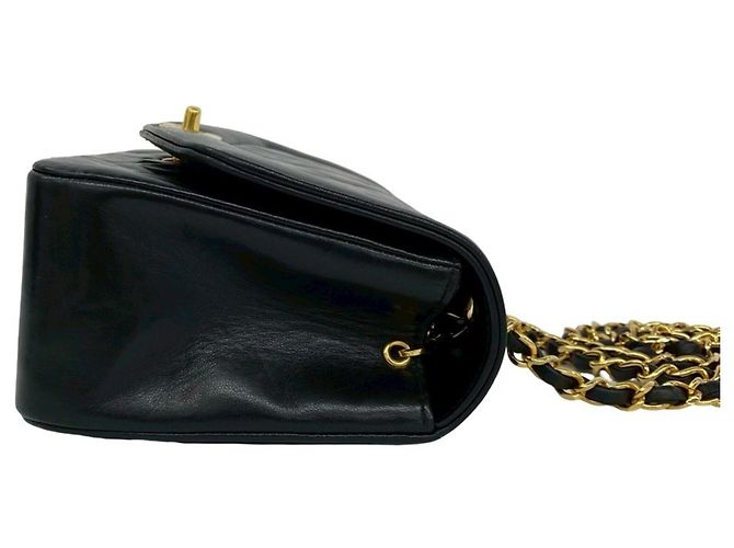 CHANEL Diana Coco Mark Borsa a tracolla in agnello con catena Nero - vista 6