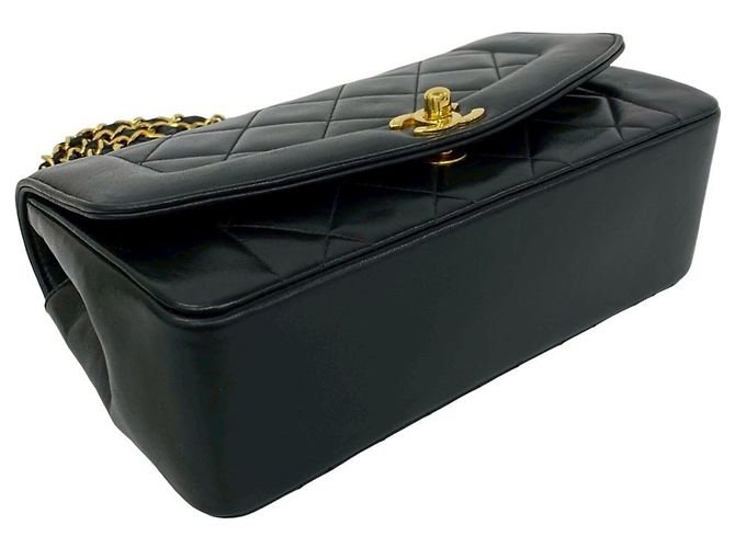CHANEL Diana Coco Mark Borsa a tracolla in agnello con catena Nero - vista 7
