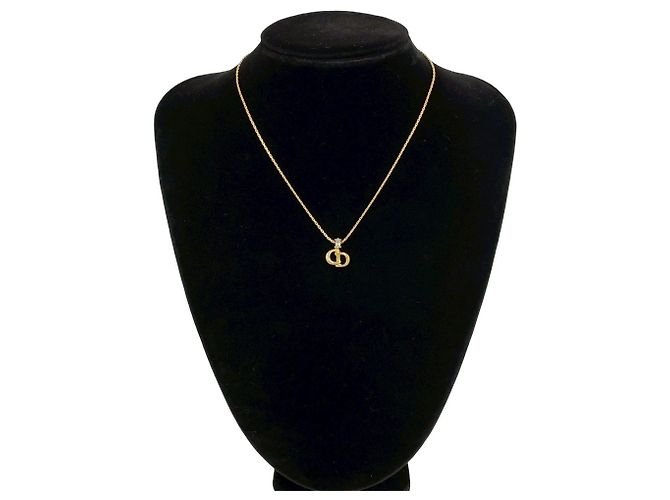 Collana con motivo logo CD Christian Dior placcata in oro D'oro - vista 2