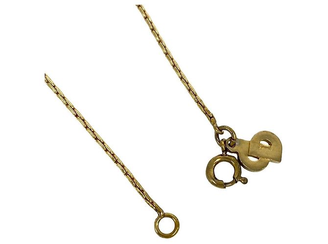 Collana con motivo logo CD Christian Dior placcata in oro D'oro - vista 4