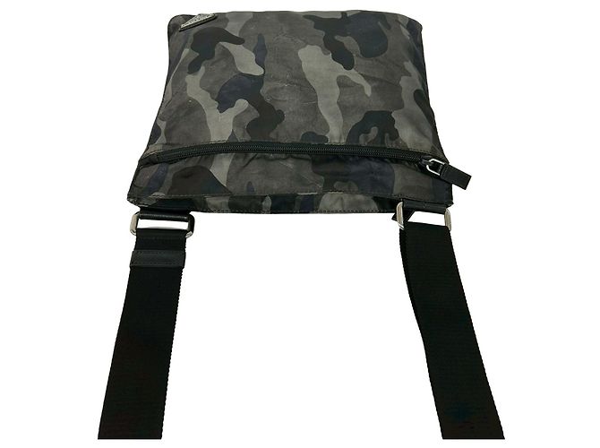 Saffiano Bolsa de ombro Prada preta e cáqui Preto Caqui - vista 4
