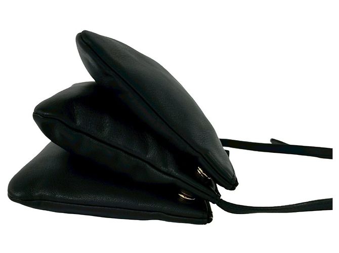 Céline Mini borsa a tracolla Trio Logo in pelle Celine Nero - vista 6