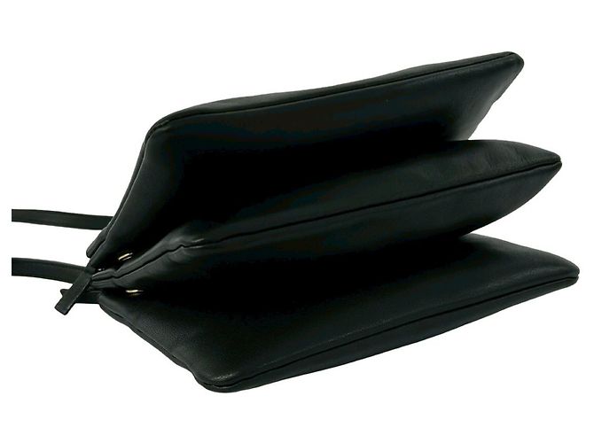 Céline Mini borsa a tracolla Trio Logo in pelle Celine Nero - vista 7