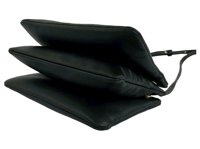 Céline Mini borsa a tracolla Trio Logo in pelle Celine Nero - vista 8