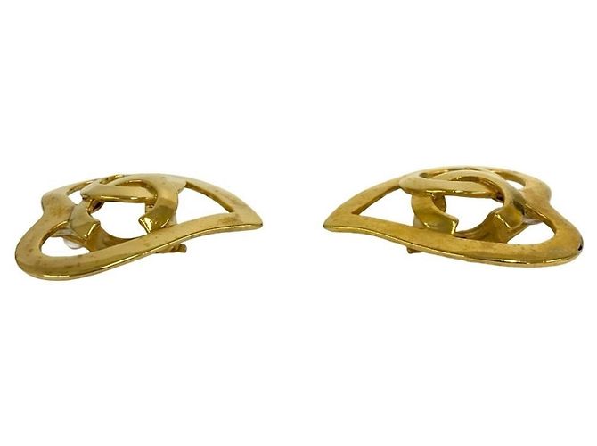 Orecchini a clip Chanel Vintage Coco Mark Motif Cuore D'oro - vista 4