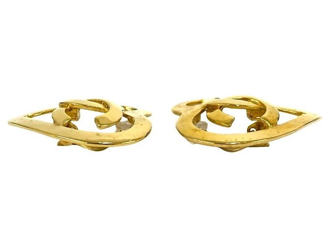 Orecchini a clip Chanel Vintage Coco Mark Motif Cuore D'oro - vista 5