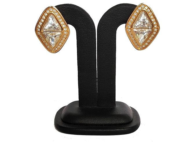 Orecchini a clip Swarovski SAL in cristallo, tono oro, pavé D'oro - vista 2