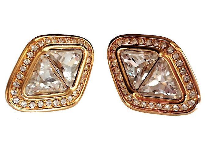 Orecchini a clip Swarovski SAL in cristallo, tono oro, pavé D'oro - vista 3